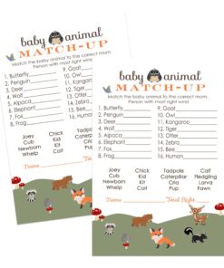 Paper Clever Party Woodland Baby Shower Game Animal Matching, Rustic Boy or Girl, 4x6 Cards, 25 Pack 15 71x8Sxq7aCL
