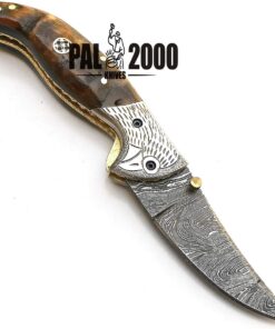 PAL 2000 KNIVES Damascus Folding Knife - Handmade Damascus Steel Knife - Damascus Pocket Knife (9150) 9150 16 71x8Yv23RNL