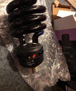 SLEEKLIGHTING 23 Watt T2 Black Light Spiral CFL Light Bulb, UL Approved- Blacklight Bulbs for Parties 120V, E26 Medium Base-Energy Saver (Pack of 4) 35 71x8eSc6Q4L