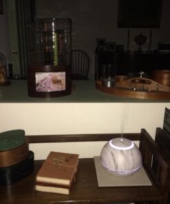 HATHASPACE Marble Essential Oil Aroma Diffuser, 350ml Aromatherapy Fragrance Diffuser & Ultrasonic Cool Mist Room Humidifier, 24+ Hour Capacity, 7-Color Mood Light, Intermittent Mode, BPA-Free (White) White 34 71x99cljrGL