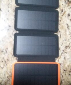 FEELLE Solar Charger Power Bank - 25000mAh Portable Phone Charger 3A Fast Charging External Battery Pack with 4 Solar Panels for Phone Outdoor Camping Orange Yellow 45 71x9JcG7MOL