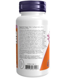 NOW Supplements, Ubiquinol 100 mg, High Bioavailability (the Active Form of CoQ10), 60 Softgels 60 Count (Pack of 1) 10 71xDBbIkoL