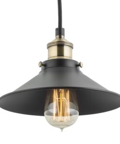 Linea di Liara Andante Black and Gold Farmhouse Pendant Lighting for Kitchen Island Industrial Hanging Light Fixtures Matte Black Pendant Light for Kitchen Sink, UL Listed Fixture Only Antique Brass 21 71xF9abshwL