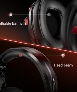 Tatybo Gaming Headset with 7.1 Surround Sound for PC PS4 PS5, USB & 3.5mm PC Headset with Noise Cancelling Microphone, Gaming Headphones for Switch Laptop Xbox one Black and Red 29 71xFm9Z5fL 3
