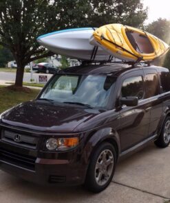 ECOTRIC Kayak Roof Rack J-Bar Rack HD Universal Kayak Carrier Holder Canoe Boat Surf Ski Board Roof Top Mounted on Crossbar for Car SUV Truck Set of 4 53 71xGgTR BL