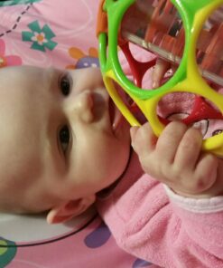 Bright Starts Oball Easy Grasp Rollin' Rainstick Rattle Cause & Effect Infant Toy, Age 3 Months and up Multicolored 20 71xGzXUaKjL 3