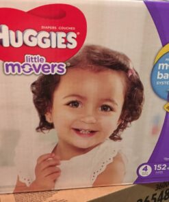 HUGGIES LITTLE MOVERS Active Baby Diapers, Size 4 (fits 22-37 lb.), 152 Ct, ECONOMY PLUS (Packaging May Vary) 51 71xH79pD2pL