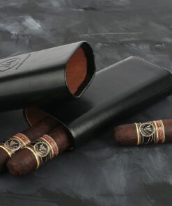 Mantello Black Leather Cigar Case with Interior Cedar Lining 18 71xHSvs638L