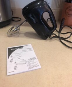 Proctor Silex Easy Mix 5-Speed Electric Hand Mixer with Bowl Rest, Compact and Lightweight, 100 Watts of Peak Power, Black 33 71xI4rObejL