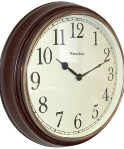 Westclox Quartz Wall Clock 15.5" Brown Quartz Movement Glass
