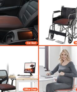 Lofty Aim Car Seat Cushion, Comfort Memory Foam Car Cushions for Driving - Sciatica & Lower Back Pain Relief, Seat Cushion for Car Seat Driver, Office Chair, Wheelchair (Brown) Brown 14 71xIy6pD9L