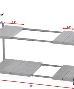 DecoBros Under Sink 2 Tier Expandable Shelf Organizer, Silver 28 71xJUdC22VL