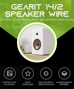 14AWG Speaker Wire, GearIT Pro Series 14 AWG Gauge Speaker Wire Cable (100 Feet / 30.48 Meters) Great Use for Home Theater Speakers and Car Speakers Black 100 Feet 32 71xKOCnnOzL