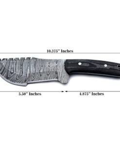 WolfKlinge DCX17-35 Handmade Damascus Steel Hunter, Barbarian Tracker, Sheep Horn Handle, with Cowhide Leather Sheath 10 71xKuwO24L