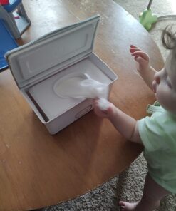 Ubbi Baby Wipes Dispenser, Baby Wipes Case, Baby Wipes Holder With Weighted Plate, Keeps Wipes Fresh And Non-Slip Rubber Feet, Gray Gray Wipes Dispenser 45 71xLQIRkvTL