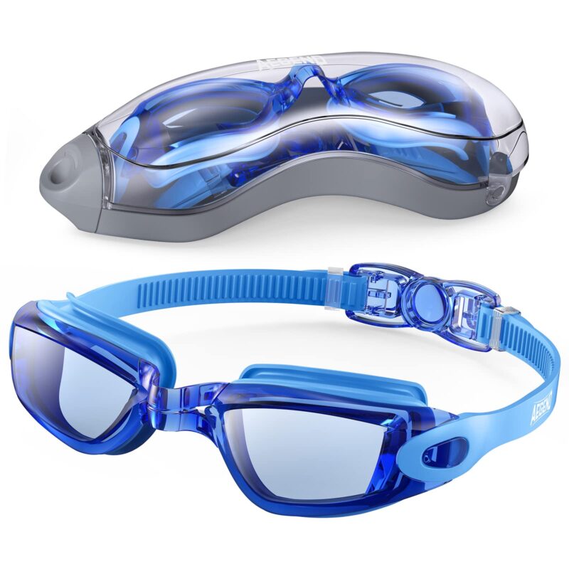 Catalog 6 Aegend Swim Goggles, Swimming Goggles No Leaking Full Protection Adult Men Women Youth Blue Hawaii