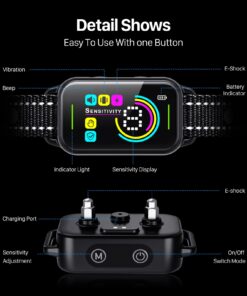 Dog Bark Collar, DINJOO Bark Collar for Large Medium Small Dogs,Smart Bark Collar,Rechargeable Anti Barking Training Collar with 8 Adjustable Sensitivity,Bark Shock Collar with Beep 22 71xN5cNSRjL
