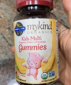 Garden of Life Organics Kids Gummy Vitamins, Certified Organic, Non-GMO & Vegan Complete Children's - B12, C & D3 Gluten, Soy & Dairy Free Real Fruit Chew Gummies, Multi, Cherry, 120 Count 21 71xNT MiXpL