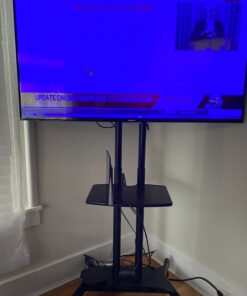 PERLESMITH Rolling/Mobile TV Cart with Wheels for 32-82 Inch LCD LED 4K Flat Screen TVs - TV Floor Stand with Shelf Holds Up to 100 lbs, Height Adjustable Trolley Max VESA 600x400mm- PSTVMC05 43 71xNdwmpu3L