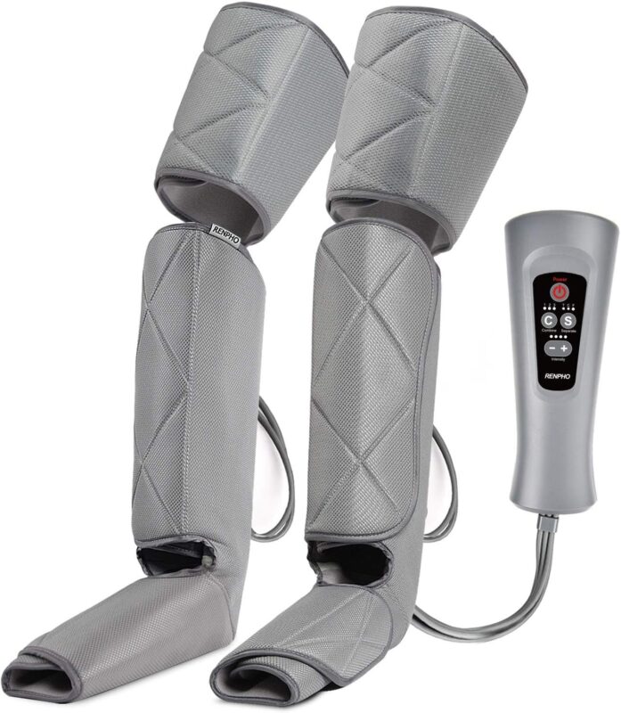 Catalog 8 Leg Massager with Air Compression & Heat, 4-In-1 Foot Calf Thigh Knee Massager for Circulation & Pain Relief, 4 Modes 4 Intensities 2 Heat Levels, 10*2 Airbags, Compression Boots Machine, Fit 5'1-6'2