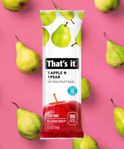 That's it. Apple + Pear 100% Natural Real Fruit Bar, Best High Fiber Vegan, Gluten Free Healthy Snack, Paleo for Children & Adults, Non GMO No Added Sugar, No Preservatives Energy Food (12 Pack) 12 Count (Pack of 1) 14 71xOYWGrQFL
