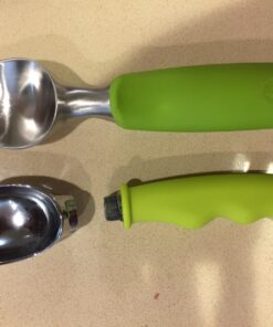 SUMO Ice Cream Scoop - Heavy Duty Stainless Steel Icecream Scooper, Comfortable Non-slip Grip Handle, Dishwasher Safe for Easy Cleaning, Green 1-Pack 24 71xOwlU8ENL