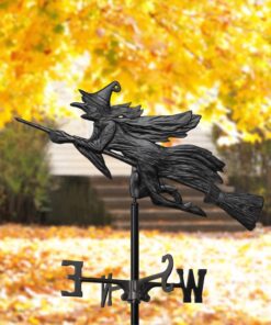 Whitehall Products Flying Witch Garden Weathervane, Black 24 71xOxJW3DwL