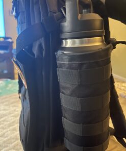 Gonex Tactical MOLLE Water Bottle Pouch, Drawstring Open Top & Mesh Bottom Travel Water Bottle Bag Hydration Carrier Black 49 71xPJmacZNL 2