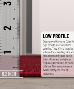 Machine Washable Modern Solid Design Non-Slip Rubberback 3x12 Traditional Runner Rug for Hallway, Kitchen, Bedroom, Living Room, 2'7" x 12', Red Solid Red Runner - 2'7" x 12' 29 71xQ MZmVL