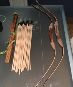 Adventure Awaits - 2-Pack Handmade Wooden Bow and Arrow Set - 20 Wood Arrows and 2 Quivers - for Outdoor Play 40 71xRX7OlXFL