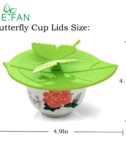 Alternative view of Silicone Cup Lids - Creative Butterfly Mug Cover From ME.FAN - Anti-dust Airtight Seal Silicone Drink Cup Lids - Hot Cup Lids 6 Set In Bright Colors 6 Set-Butterfly
