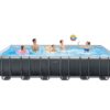 INTEX 26367EH Ultra XTR Deluxe Rectangular Above Ground Swimming Pool Set: 24ft x 12ft x 52in – Includes 2100 GPH Sand Filter Pump – Saltwater System – SuperTough Puncture & Rust Resistant 24FT x 12FT x X 52IN with Sand Filter Pump & Saltwater System