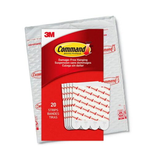 Command Damage Free Hanging Strips for Large Wall Hooks, Removable Adhesive, No Tools, 20 White Strips