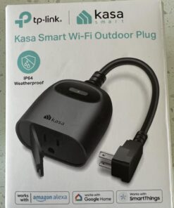 Kasa Outdoor Smart Plug, Smart Home Wi-Fi Outlet Timer, Max Load 15A/1875W, IP64 Weather Resistance, Compatible with Alexa, Google Home & SmartThings, No Hub Required, ETL Certified(KP401) 1-Socket New Version 26 71xU6PVqBPL