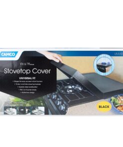 Camco Camper/RV Stove Top Cover | Features Hinged Design for Easy Access to Front Burners & Fits Most 3 or 4 Burner RV/Boat Stoves | Crafted of 20-Gauge Steel w/Powder-Coated Finish | Black (43554) 31 71xVNYVZZxL
