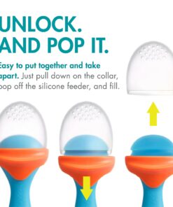 Boon Pulp Easy Grip Frozen Food Silicone Feeder & Baby Teething Toy, Coral/Purple 2 Pack 13 71xVb5a3lbL