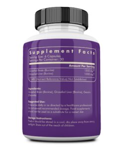 Ancestral Supplements Grass Fed Beef Brain Supplement with Beef Liver, Whole Food Brain Support Promotes Brain, Mood, and Memory Health, Brain and Liver Health Formula Capsules, Non-GMO, 180 Capsules 18 71xWJlbpAL