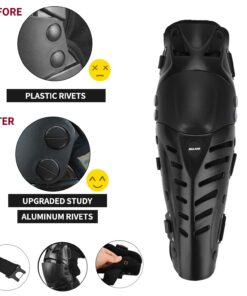 Gute Knee Pads, Black Adjustable Long Leg Sleeve Gear Crashproof Nonslip Protective Shin Guards for Motorcycle Mountain Biking-1 Pair 14 71xWuHy2u2L