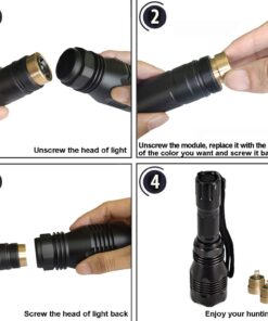 WindFire Waterproof 350 Lumens 250 Yards Green LED Coyote Hog Fox Predator Varmint Hunting Flashlight with Red Light LED Bulb Module Pressure Switch & Barrel Mount 14 71xZiHKQOeL