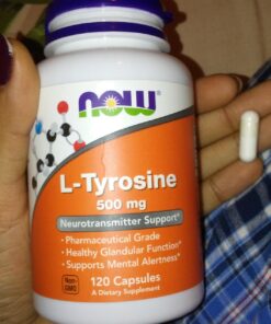 NOW Supplements, L-Tyrosine 500 mg, Supports Mental Alertness*, Neurotransmitter Support*, 120 Capsules 120 Count (Pack of 1) Standard Packaging 37 71xaUBZzZLL