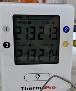 ThermoPro TP25 500ft Wireless Bluetooth Meat LCD Thermometer with 4 Temperature Probes Smart Digital Cooking BBQ Thermometer for Grilling Oven Food Smoker Thermometer, Rechargeable Milk White 35 71xbwSnf8tL