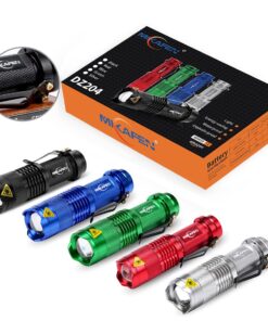 MIKAFEN 5Pack Flashlights Mini Led Flashlight 300lm 3 Modes (Light - Low Light - Strobe) Adjustable Focus Zoomable Flashlight 5 Colors 15 71xcMgpUviL