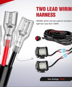 Nilight - NI -WA 06 LED Light Bar Wiring Harness Kit - 2 Leads 12V On Off Switch Power Relay Blade Fuse for Off Road Lights Work Light, 2 Years Warranty,Black 16AWG Wiring Harness Kit - 2 Leads 27 71xci 1 JpS