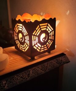 CRYSTAL DECOR Himalayan Pink Salt Lamp Basket & Dimmer Cord Bulb Bagua 31 71xdQO8P2tL