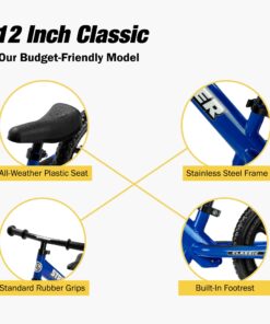 Strider 12” Classic Bike - No Pedal Balance Bicycle for Kids 18 Months to 3 Years - Includes Built-In Footrest, Handlebar Grips & Flat-Free Tires N 19 71xeRuRBQWL