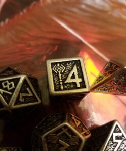 Q-Workshop Metal Dwarven 7 Polyhedral RPG Ornamented Dice Set 17 71xeX7 GJCL