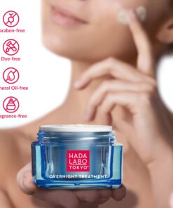 Hada Labo Tokyo Anti-Aging Overnight Treatment, Hyaluronic Acid Night Cream for Intense Hydration, Skin Renewal with Collagen, Japanese Honeysuckle, Soy Peptides, Moisturizing Face Cream, 1.76 oz 12 71xfSQUyrTL