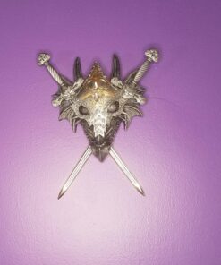 Dragon Crest Armored Dragon Wall Crest Castle Theme Decoration Gift, No Size, Silver/Black/Gold 7 71xg6g3usfL