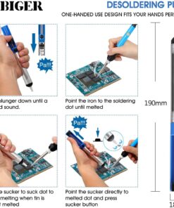 Soldering Iron Kit Electronics, 60W Adjustable Temperature Soldering Iron with Tips Desoldering Pump Solder Wire Tube Soldering Iron Holder Tool Carrying Case 38 71xgwGewqdL