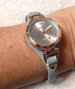 Accutime XOXO Women's Analog Watch with Rose Gold-Tone Case, Gray Sunray Dial, Narrow Gray Leather Strap - Official XOXO Woman's Rose-Gold Watch - Model: XO3400 41 71xhHROSlL